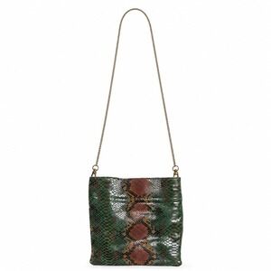 Free People Crossbody Bag OS Snake Python Print Leather Boho Chic Festival Chain
